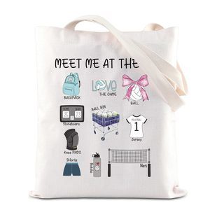 Volleyball Lover Tote Bag Volleyball Player Coach Gift Coquette Bow ^_^